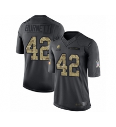 Men's Cleveland Browns #42 Morgan Burnett Limited Black 2016 Salute to Service Football Jersey