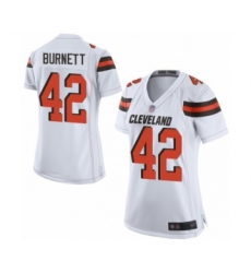 Women's Cleveland Browns #42 Morgan Burnett Game White Football Jersey