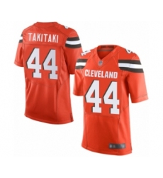 Men's Cleveland Browns #44 Sione Takitaki Elite Orange Alternate Football Jersey