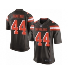 Men's Cleveland Browns #44 Sione Takitaki Game Brown Team Color Football Jersey