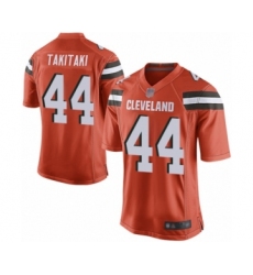 Men's Cleveland Browns #44 Sione Takitaki Game Orange Alternate Football Jersey