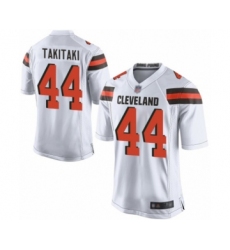 Men's Cleveland Browns #44 Sione Takitaki Game White Football Jersey