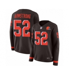 Women's Cleveland Browns #52 Ray-Ray Armstrong Limited Brown Therma Long Sleeve Football Jersey