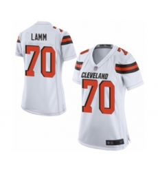 Women's Cleveland Browns #70 Kendall Lamm Game White Football Jersey