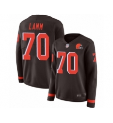 Women's Cleveland Browns #70 Kendall Lamm Limited Brown Therma Long Sleeve Football Jersey