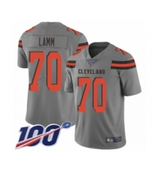 Youth Cleveland Browns #70 Kendall Lamm Limited Gray Inverted Legend 100th Season Football Jersey