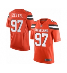 Men's Cleveland Browns #97 Anthony Zettel Elite Orange Alternate Football Jersey