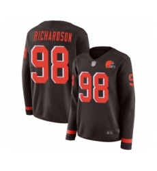Women's Cleveland Browns #98 Sheldon Richardson Limited Brown Therma Long Sleeve Football Jersey