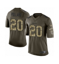 Men's Dallas Cowboys #20 Tony Pollard Limited Green Salute to Service Football Jersey