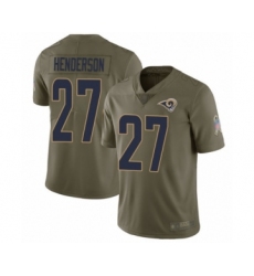 Men's Los Angeles Rams #27 Darrell Henderson Limited Olive 2017 Salute to Service Football Jersey
