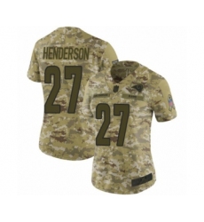 Women's Los Angeles Rams #27 Darrell Henderson Limited Camo 2018 Salute to Service Football Jersey