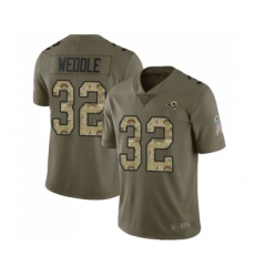 Men's Los Angeles Rams #32 Eric Weddle Limited Olive Camo 2017 Salute to Service Football Jersey