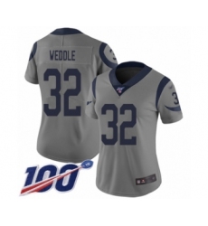Women's Los Angeles Rams #32 Eric Weddle Limited Gray Inverted Legend 100th Season Football Jersey