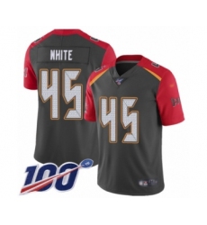 Youth Tampa Bay Buccaneers #45 Devin White Limited Gray Inverted Legend 100th Season Football Jersey