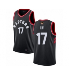Women's Toronto Raptors #17 Jeremy Lin Swingman Black 2019 Basketball Finals Bound Jersey Statement Edition