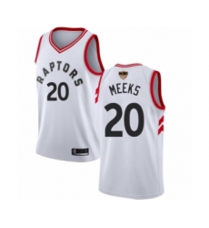 Men's Toronto Raptors #20 Jodie Meeks Authentic White 2019 Basketball Finals Bound Jersey - Association Edition