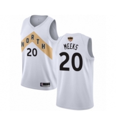 Men's Toronto Raptors #20 Jodie Meeks Swingman White 2019 Basketball Finals Bound Jersey - City Edition