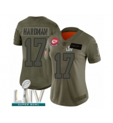 Women's Kansas City Chiefs #17 Mecole Hardman Limited Olive 2019 Salute to Service Super Bowl LIV Bound Football Jersey