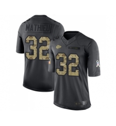 Men's Kansas City Chiefs #32 Tyrann Mathieu Limited Black 2016 Salute to Service Football Jersey
