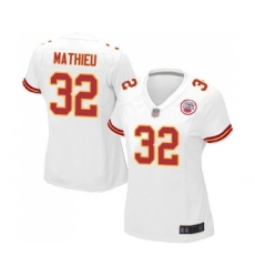 Women's Kansas City Chiefs #32 Tyrann Mathieu Game White Football Jersey