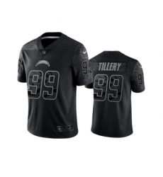 Men's Los Angeles Chargers #99 Jerry Tillery Black Reflective Limited Stitched Football Jersey