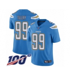 Men's Los Angeles Chargers #99 Jerry Tillery Electric Blue Alternate Vapor Untouchable Limited Player 100th Season Football Jersey
