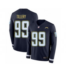 Men's Los Angeles Chargers #99 Jerry Tillery Limited Navy Blue Therma Long Sleeve Football Jersey