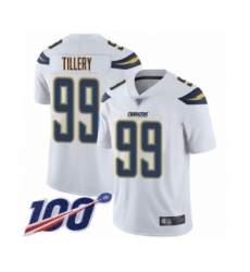 Men's Los Angeles Chargers #99 Jerry Tillery White Vapor Untouchable Limited Player 100th Season Football Jersey
