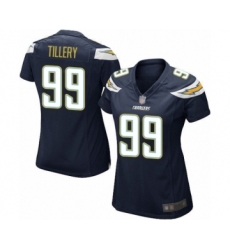 Women's Los Angeles Chargers #99 Jerry Tillery Game Navy Blue Team Color Football Jersey