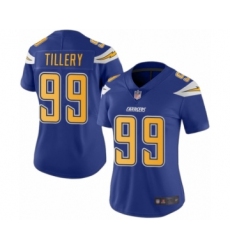 Women's Los Angeles Chargers #99 Jerry Tillery Limited Electric Blue Rush Vapor Untouchable Football Jersey