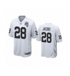 Men's Oakland Raiders #28 Josh Jacobs White 2020 Inaugural Season Game Jersey