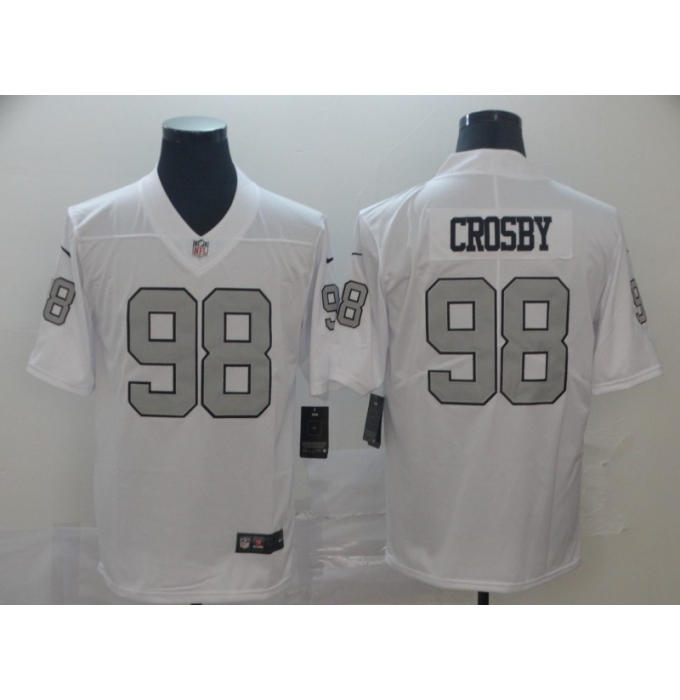 Women's Las Vegas Raiders #98 Maxx Crosby White Color Rush Limited Stitched Jersey(Run Small)