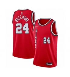 Men's Portland Trail Blazers #24 Kent Bazemore Authentic Red Hardwood Classics Basketball Jersey