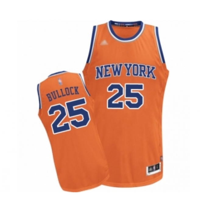 Men's New York Knicks #25 Reggie Bullock Authentic Orange Alternate Basketball Jersey