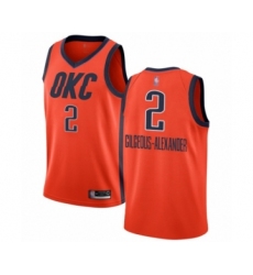 Men's Oklahoma City Thunder #2 Shai Gilgeous-Alexander Orange Swingman Jersey - Earned Edition