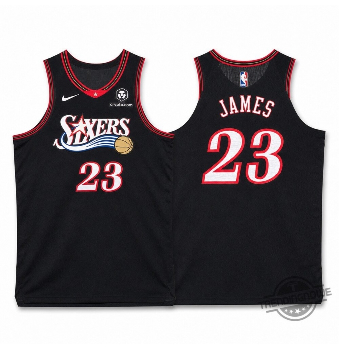 Men's Philadelphia 76ers #23 LeBron James Black 2025 Classic Edition Stitched Stitched Jersey