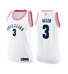 Women's Memphis Grizzlies #3 Grayson Allen Swingman White Pink Fashion Basketball Jersey