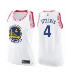 Women's Golden State Warriors #4 Omari Spellman Swingman White ink Fashion Basketball Jersey