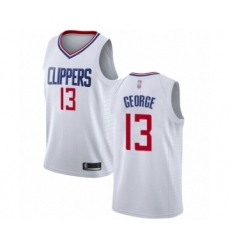 Men's Los Angeles Clippers #13 Paul George Authentic White Basketball Jersey - Association Edition