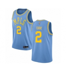 Men's Los Angeles Lakers #2 Quinn Cook Authentic Blue Hardwood Classics Basketball Jersey
