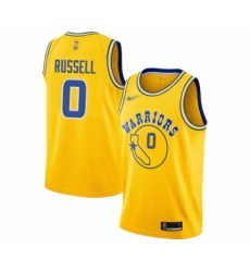 Women's Golden State Warriors #0 D'Angelo Russell Swingman Gold Hardwood Classics Basketball Jersey