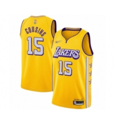 Youth Los Angeles Lakers #15 DeMarcus Cousins Swingman Gold Basketball Jersey - 2019 20 City Edition