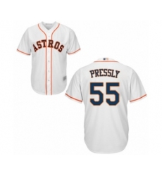 Men's Houston Astros #55 Ryan Pressly Replica White Home Cool Base Baseball Jersey