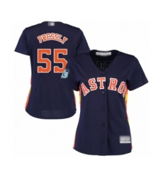 Women's Houston Astros #55 Ryan Pressly Authentic Navy Blue Alternate Cool Base Baseball Jersey