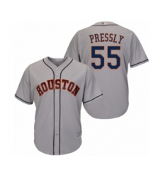 Youth Houston Astros #55 Ryan Pressly Authentic Grey Road Cool Base Baseball Jersey