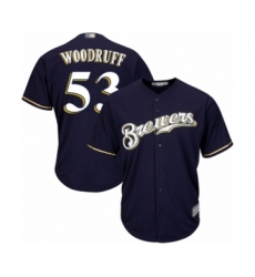 Youth Milwaukee Brewers #53 Brandon Woodruff Authentic Navy Blue Alternate Cool Base Baseball Jersey