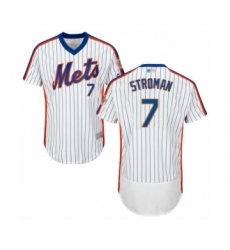Men's New York Mets #7 Marcus Stroman White Alternate Flex Base Authentic Collection Baseball Jersey
