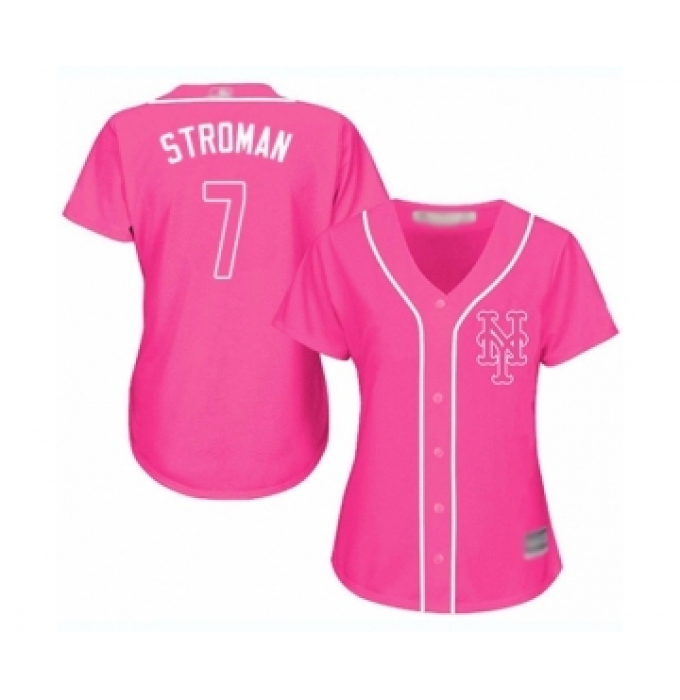 Women's New York Mets #7 Marcus Stroman Authentic Pink Fashion Cool Base Baseball Jersey