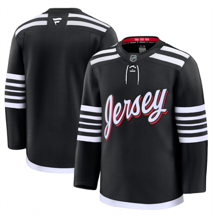 Men's New Jersey Devils Blank Black 2024-25 Alternate Stitched Hockey Jersey
