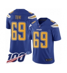 Youth Los Angeles Chargers #69 Sam Tevi Limited Electric Blue Rush Vapor Untouchable 100th Season Football Jersey